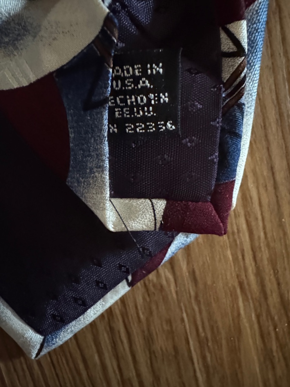 Givenchy Blue, Burgundy and Gold Geometric Circle Tie Vintage - Picture 4 of 5